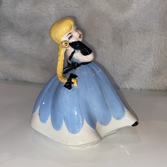 VTG 1958 Holland Mold Ceramic Dancing Girl Southern Belle Blond/Blue Figurine - Picture 4 of 12